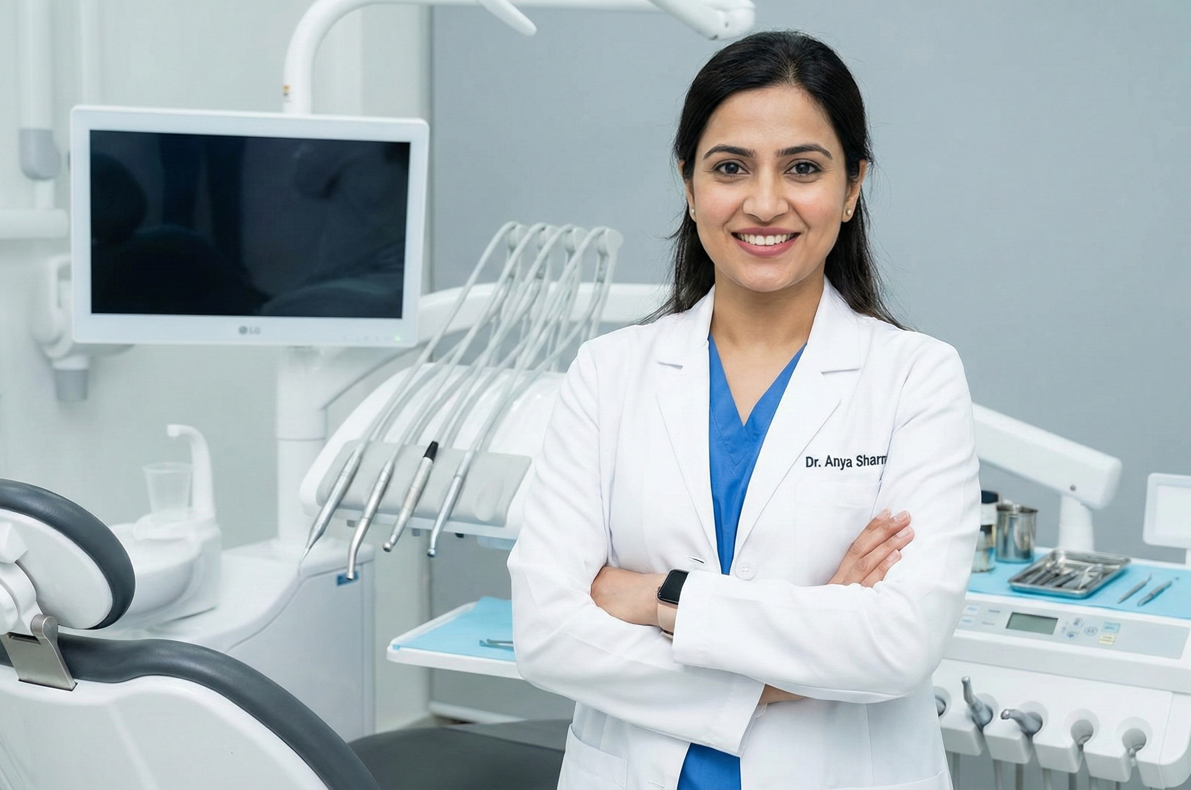 Head Dentist portrait in white coat