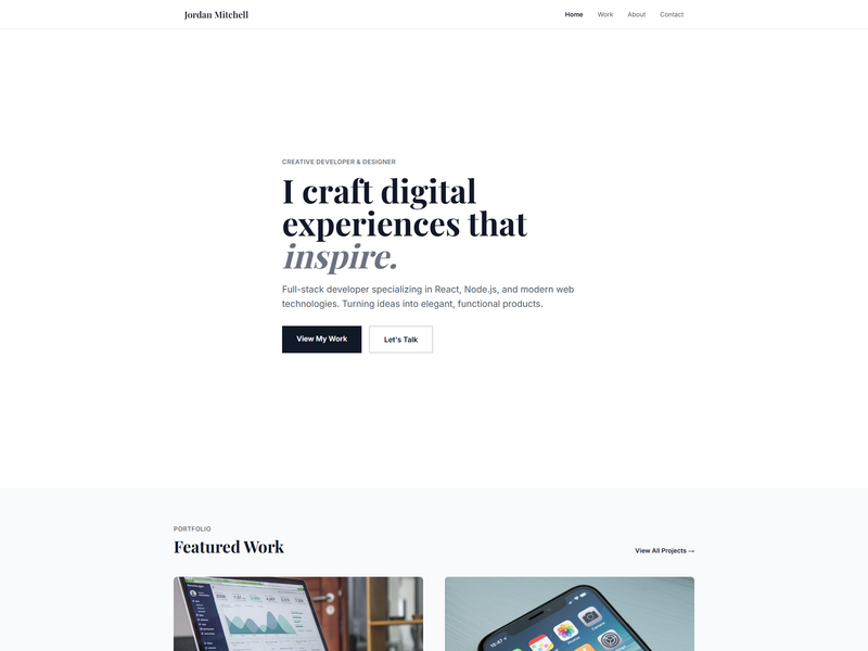 Jordan Mitchell Portfolio