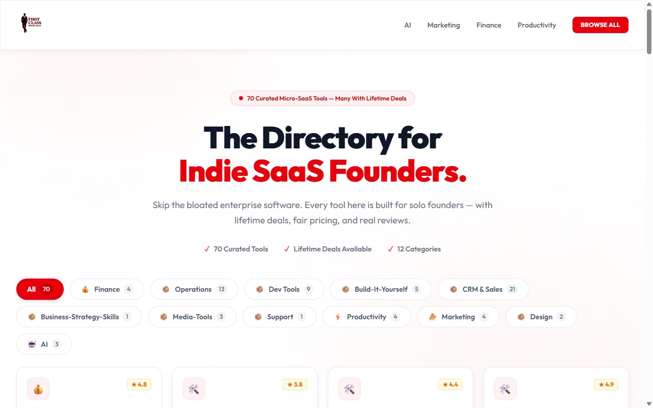 First Class Micro-SaaS